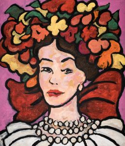 摩洛哥的女人-布面油画，60x70x3.7cm，2024