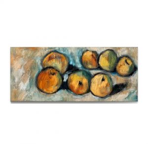 有七个苹果的静物画-布面油画，17x40x3.7cm，2024