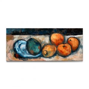 有三个苹果的静物画-布面油画，17x40x3.7cm，2024