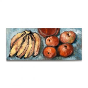 有香蕉的静物画-布面油画，17x40x3.7cm，2024