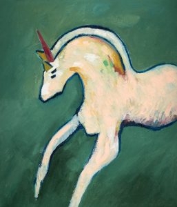 独角兽-布面油画，60x70x2.3cm，2024