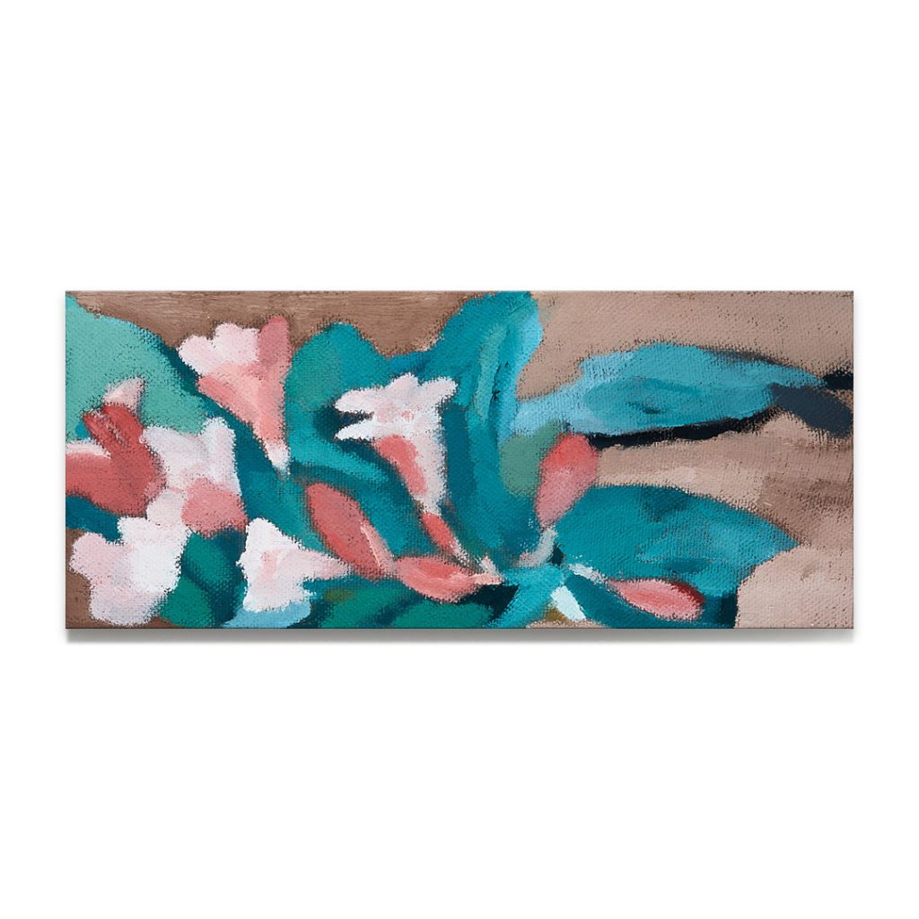 百合-布面油画，17x40x3.7cm，2024
