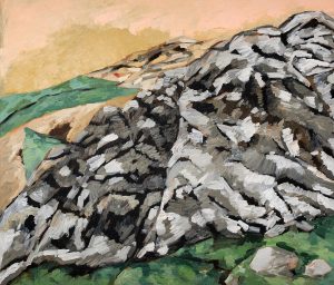 莫恩山脉-布面油画，60x70x3.7cm，2024