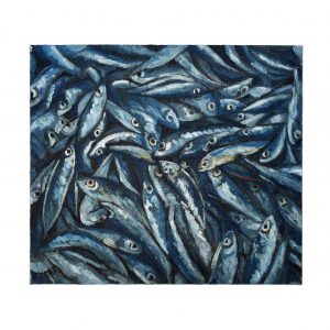 鲜鱼-布面油画，60x70x2.3cm，¥1250