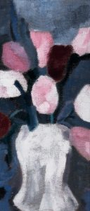 有郁金香的静物画-17x40x3.7cm，2024