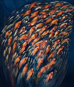 鱼群-60x70x3.7cm，2024