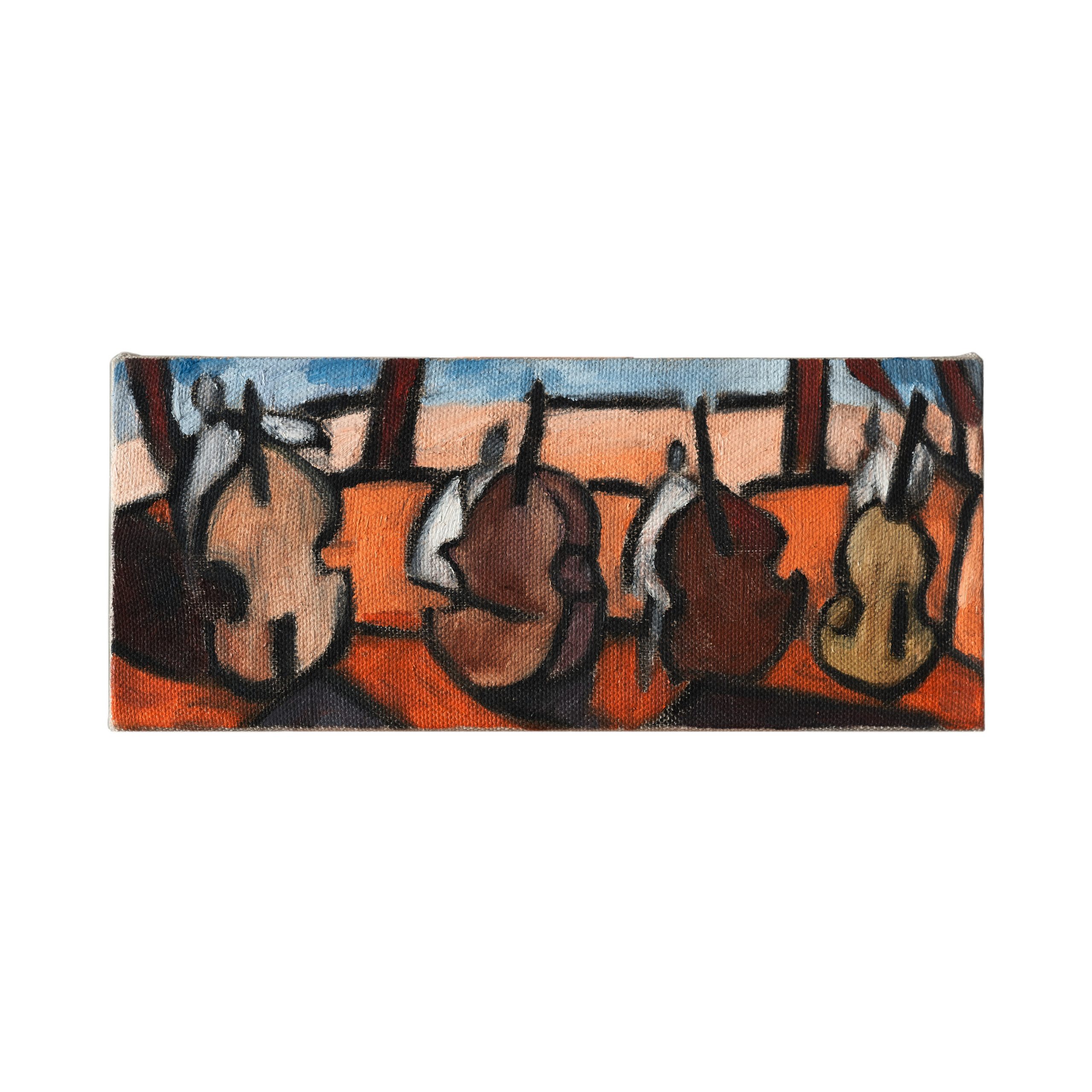 四个低音贝司演奏者-17x40x3.7cm，¥500
