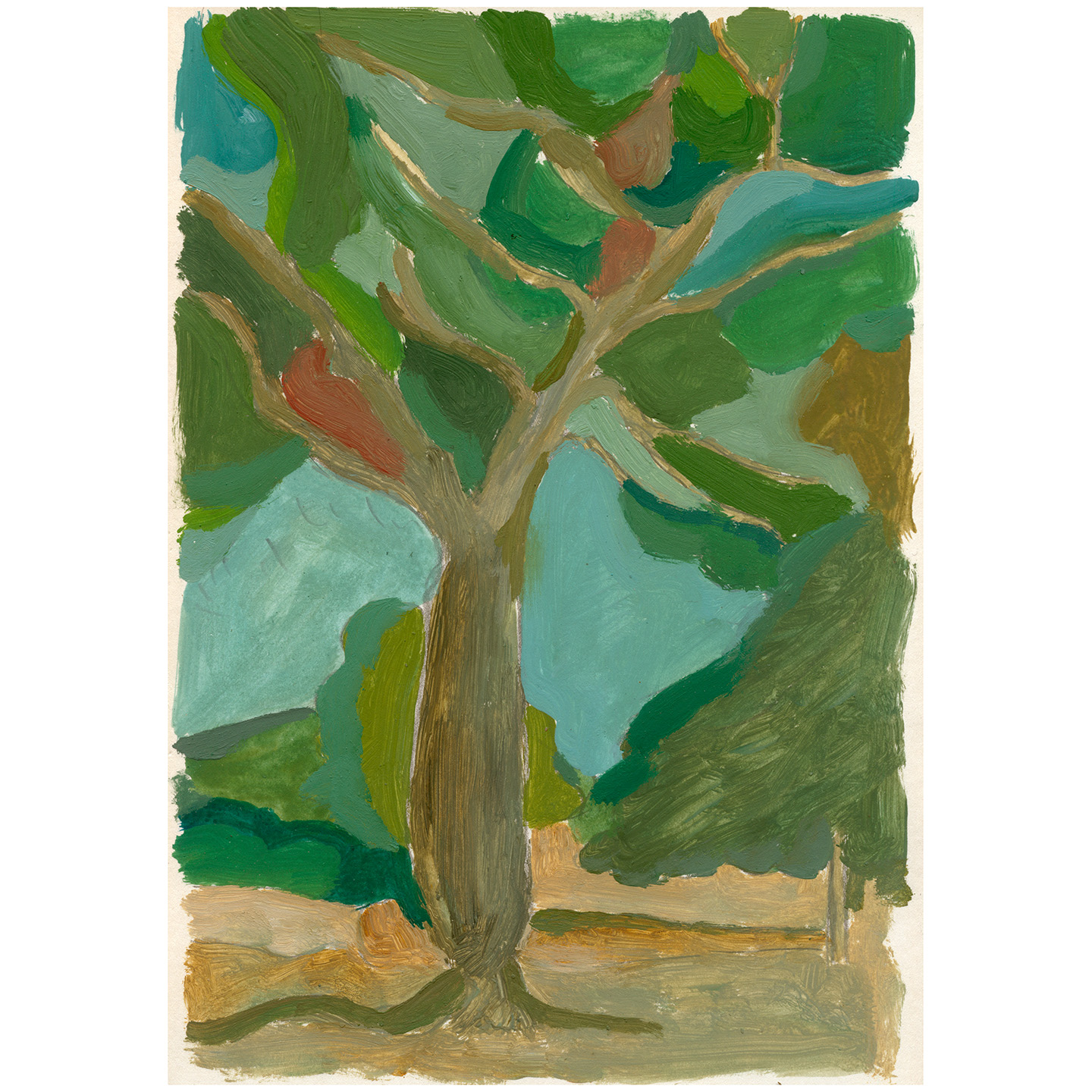 多彩的树_纸上丙烯，20.9x29.5cm，2023