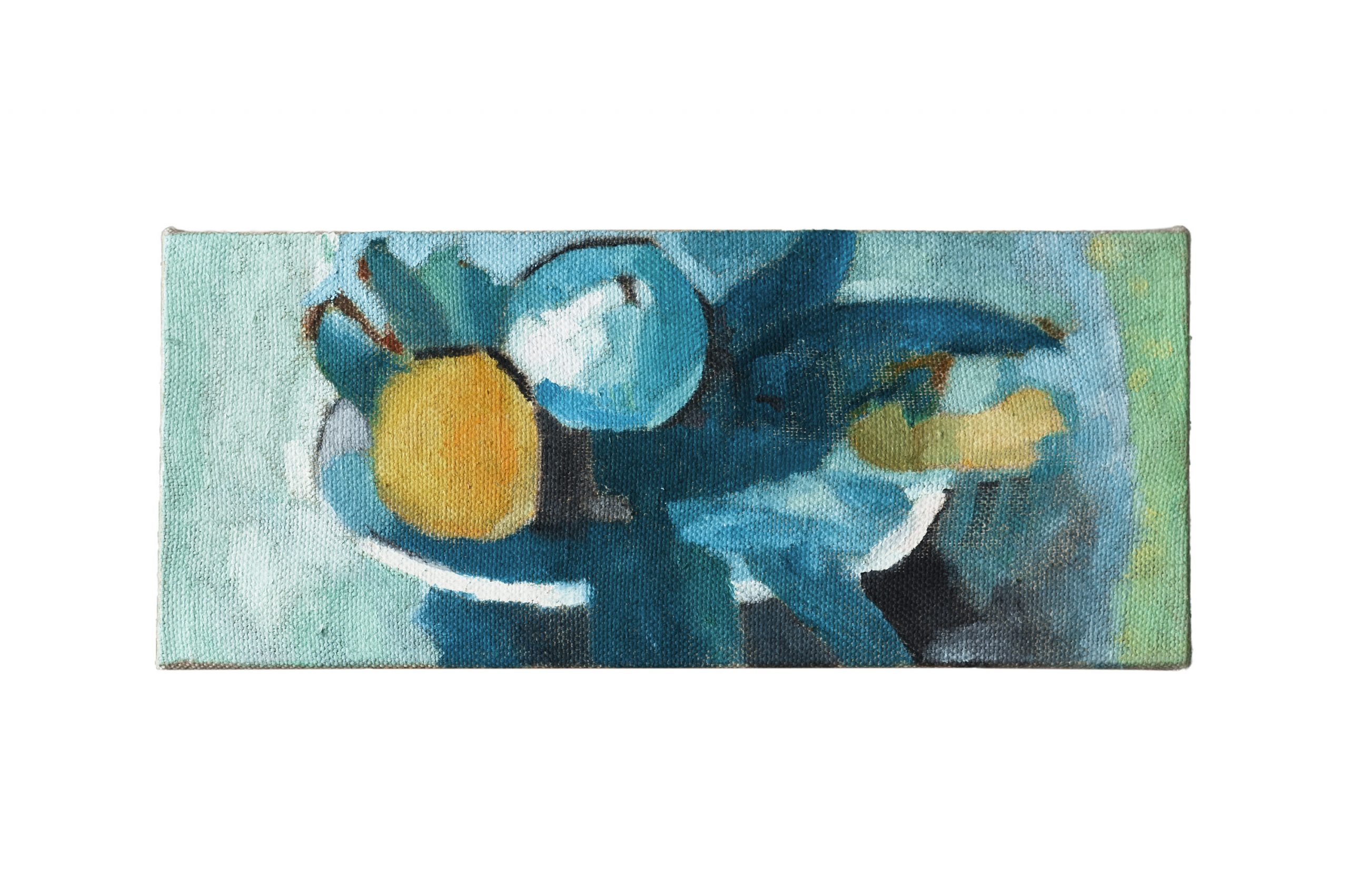有水果盘的静物画-17x40x3.7cm，¥500