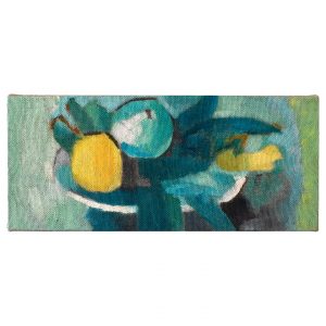 有水果盘的静物画_布面油画，17x40x3.7cm，¥500
