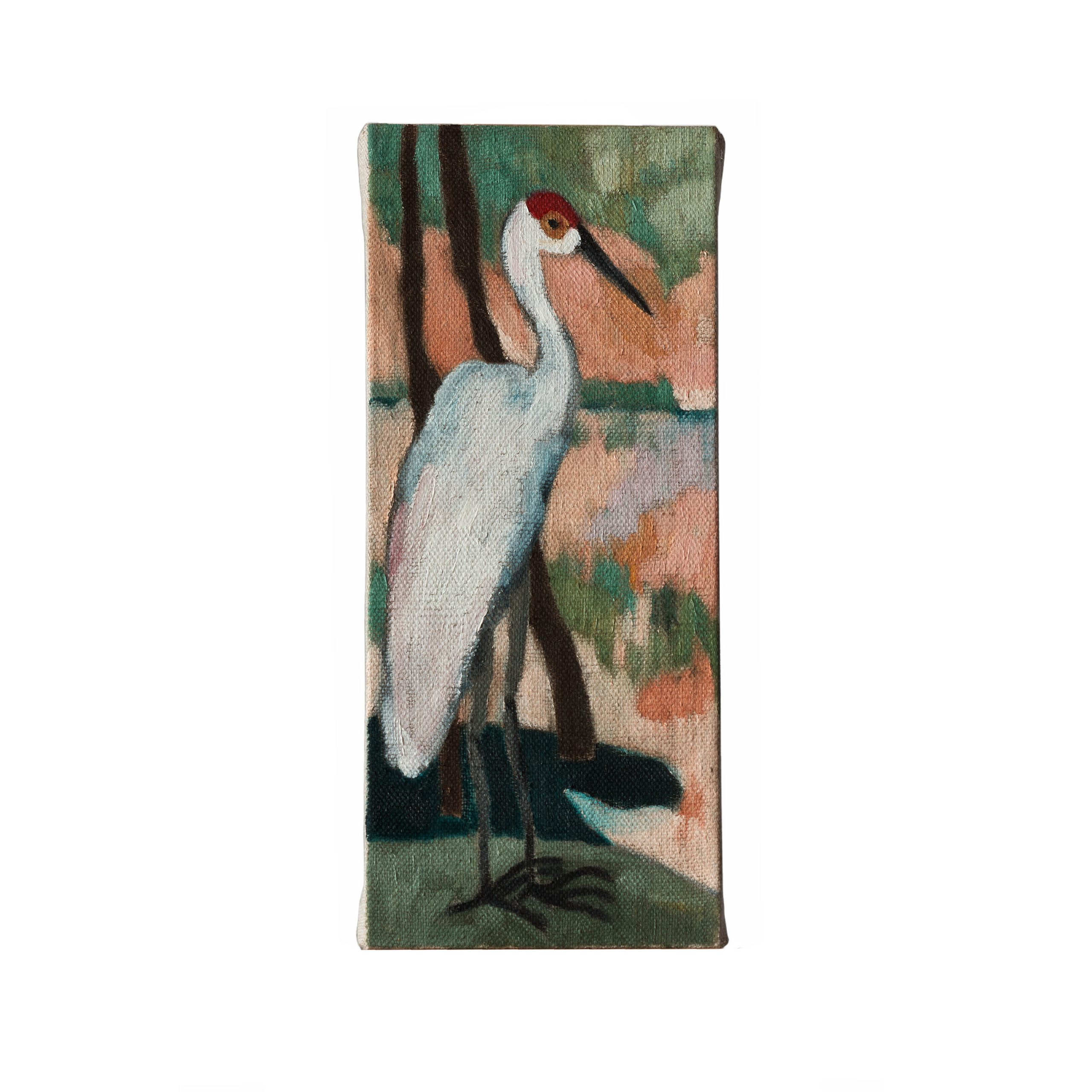 湖旁的鹤-17x40x3.7cm，¥500