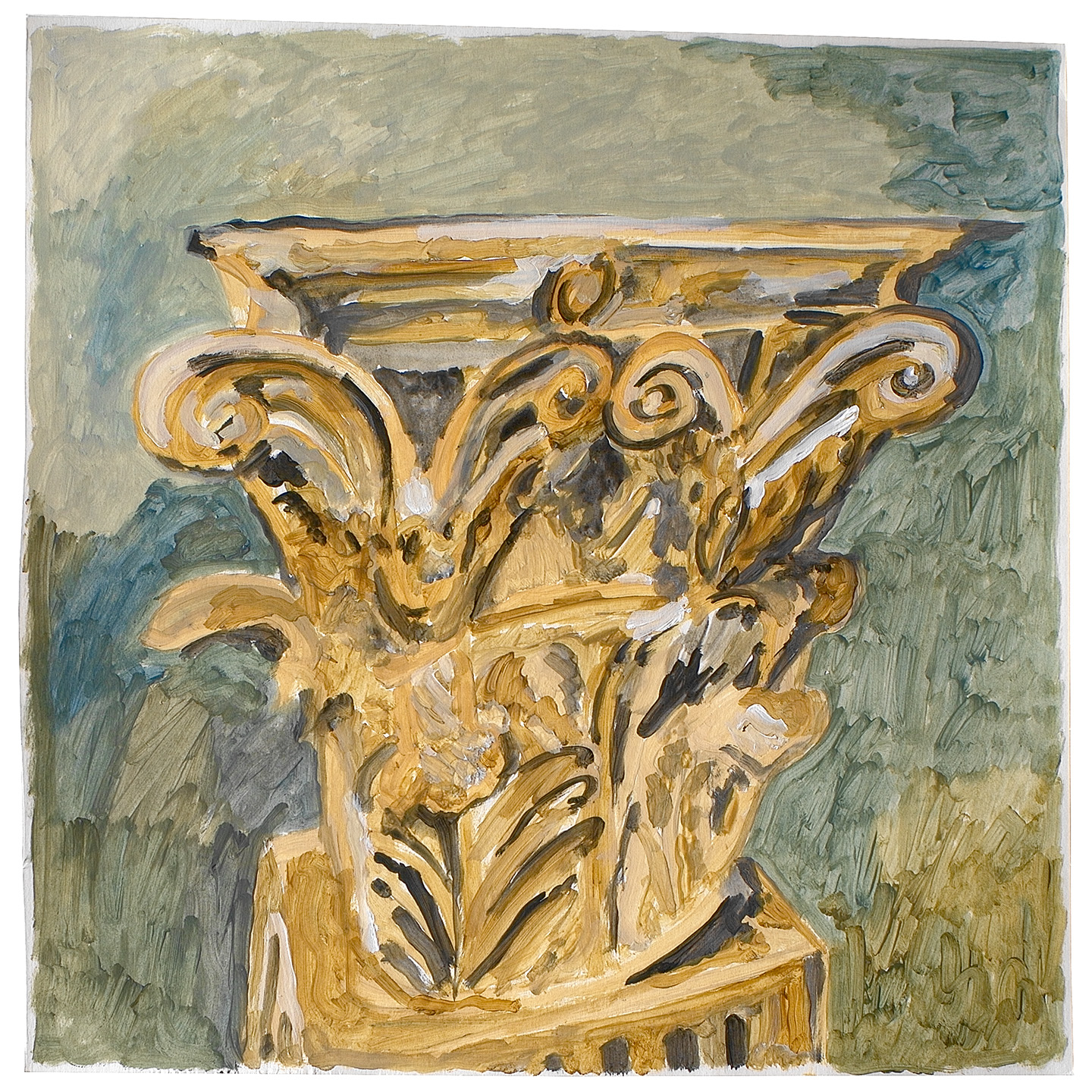 科林斯柱式_纸上丙烯，约42.1x42.2cm，2023