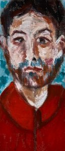 穿红色衬衫的男人-17x40x3.7cm，2024