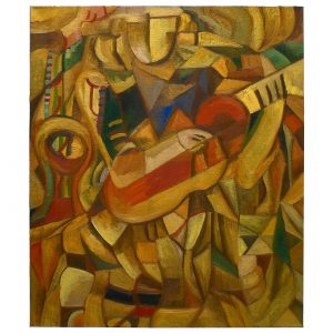 弹古典吉他的人-60x70x3.7cm，¥2400