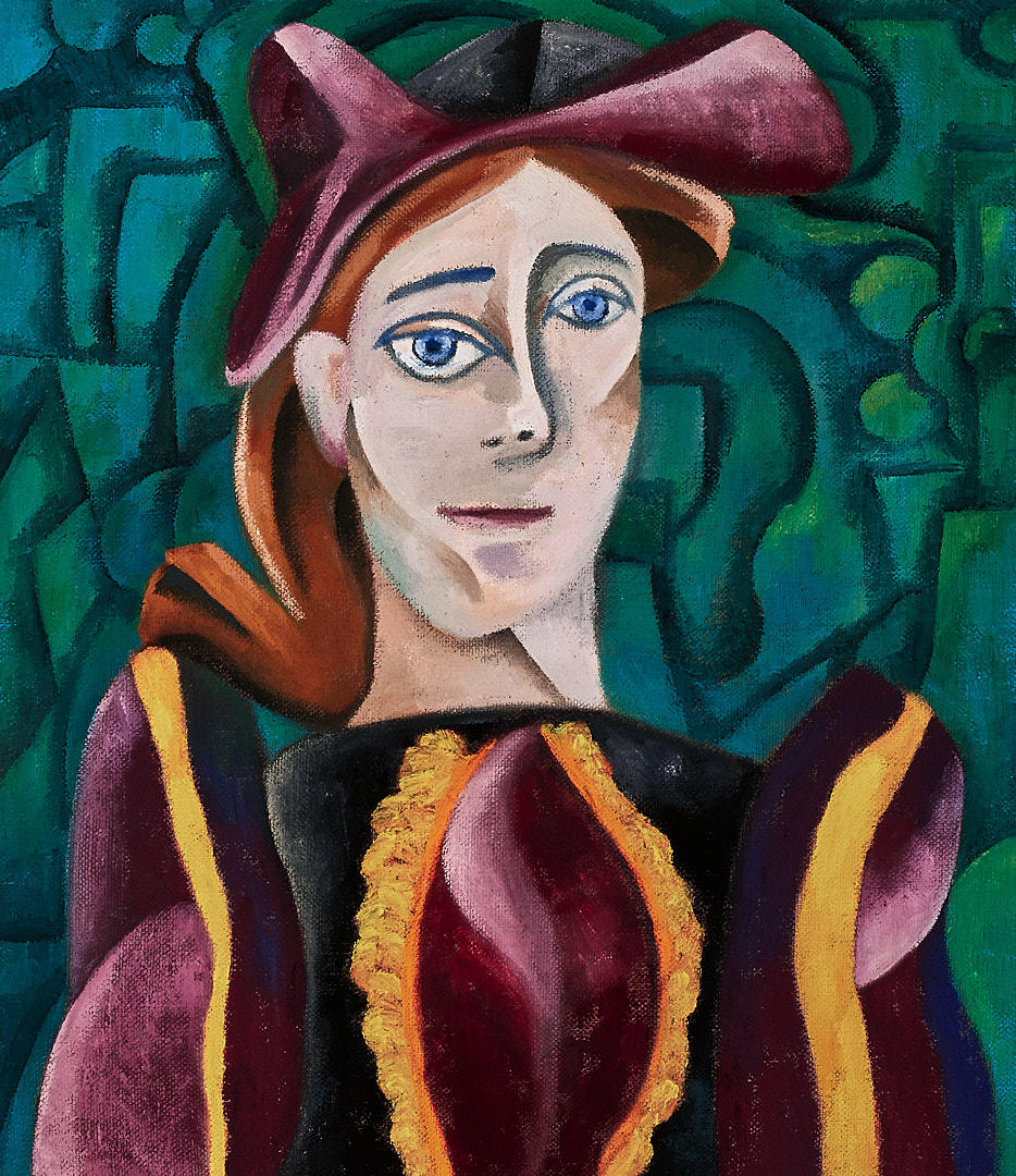女人的立体派半身像-60x70x3.7cm，¥1200