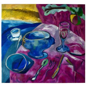 海边早餐_布面油画，85x90x2.3cm，¥1600
