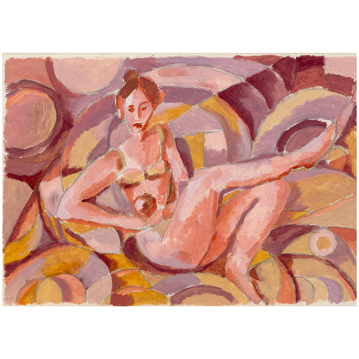 喝咖啡的女人_纸上丙烯，20.9×29.5cm，2023