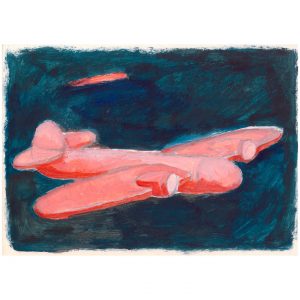客运飞机_纸上丙烯，20.9×29.5cm，2023