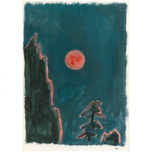 超级月亮_纸上丙烯，20.9×29.5cm，2023