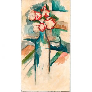 玻璃瓶里的花朵_纸上水彩，约15.2×29.5cm，2023