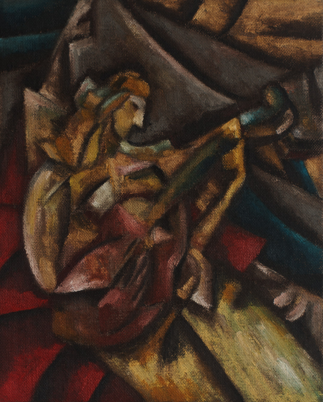 弹吉他的水手-布面油画，50x60x3.7cm，¥640
