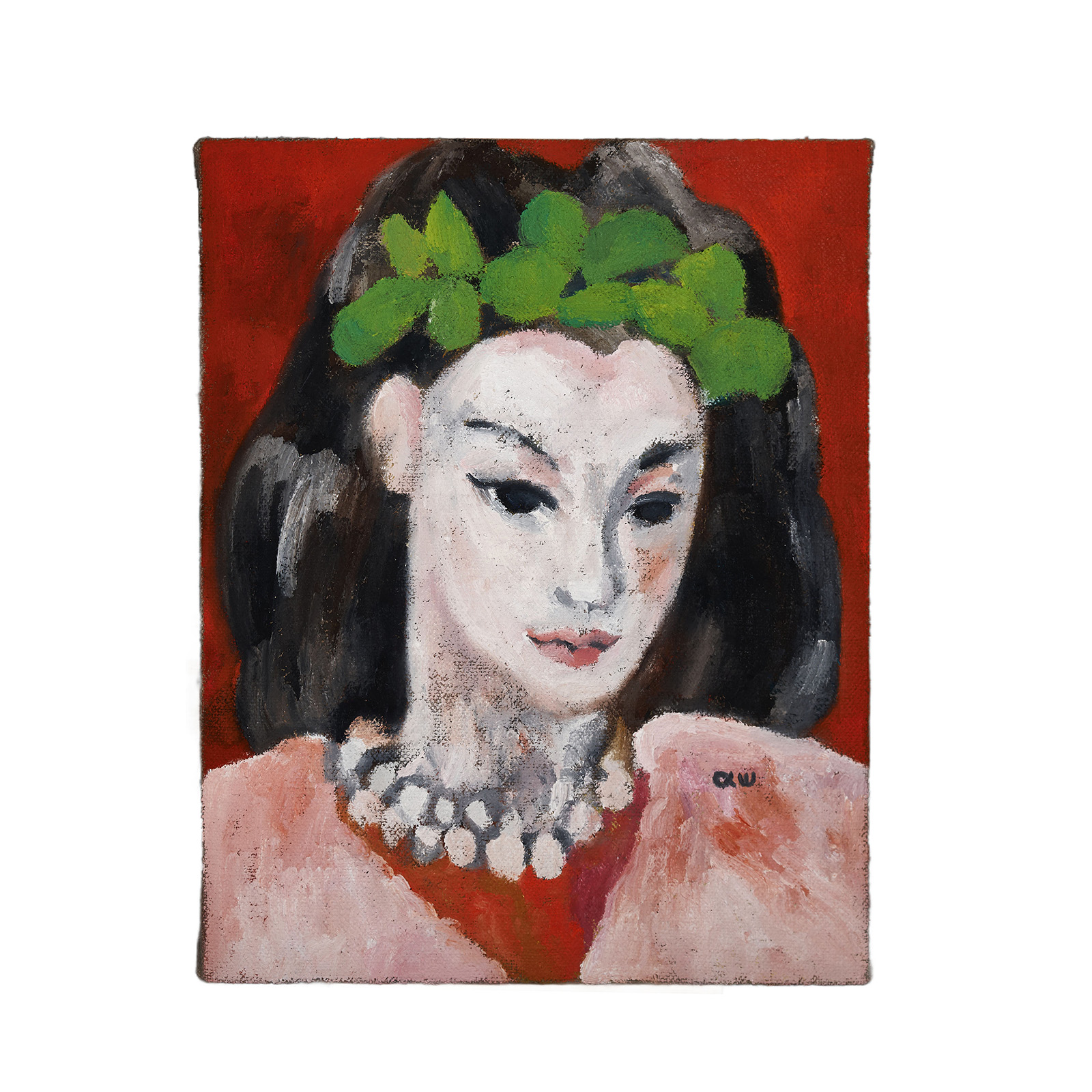 春天的少女-布面油画，50x60x3.5cm，¥1200