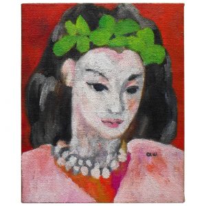 春天的少女-布面油画，50x60x3.5cm，¥1200