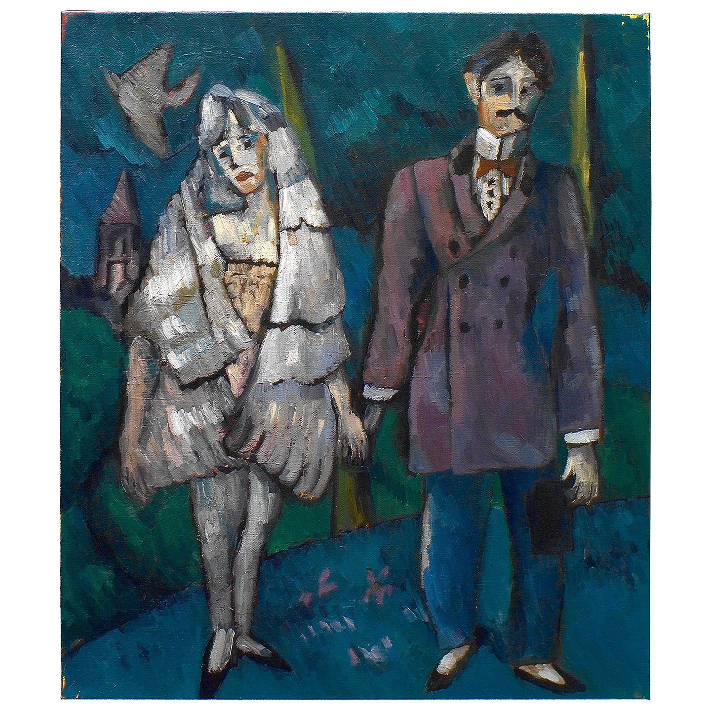 婚礼-布面油画，60x70x2.3cm，2023
