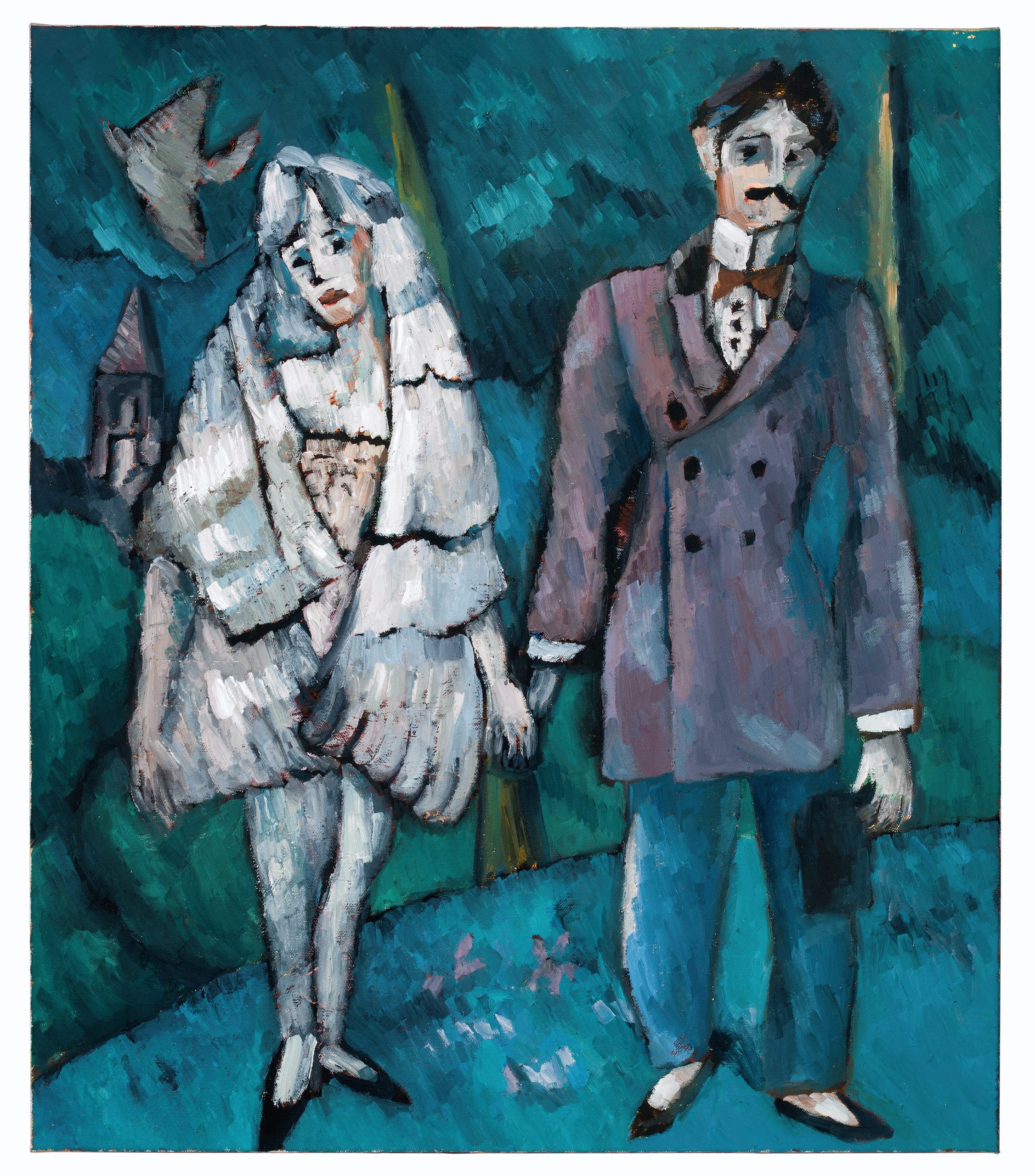 婚礼-布面油画，60x70x2.3cm，¥1400