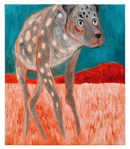 旷野里的猎犬-布面油画，60x70x3.7cm，2020