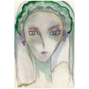 有发饰的女人_纸上水彩，14.8×20.9cm，2026