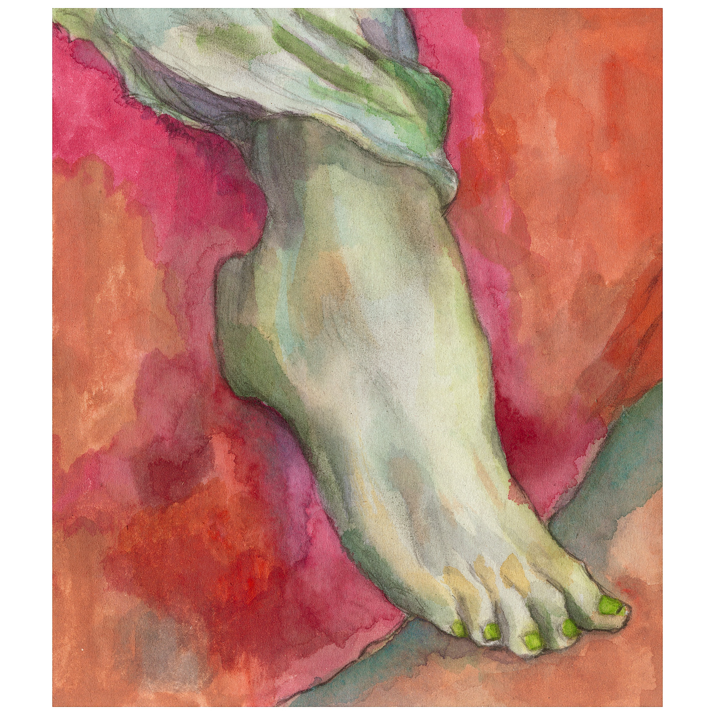 石膏_纸上水彩，14.3x16.4cm，2026