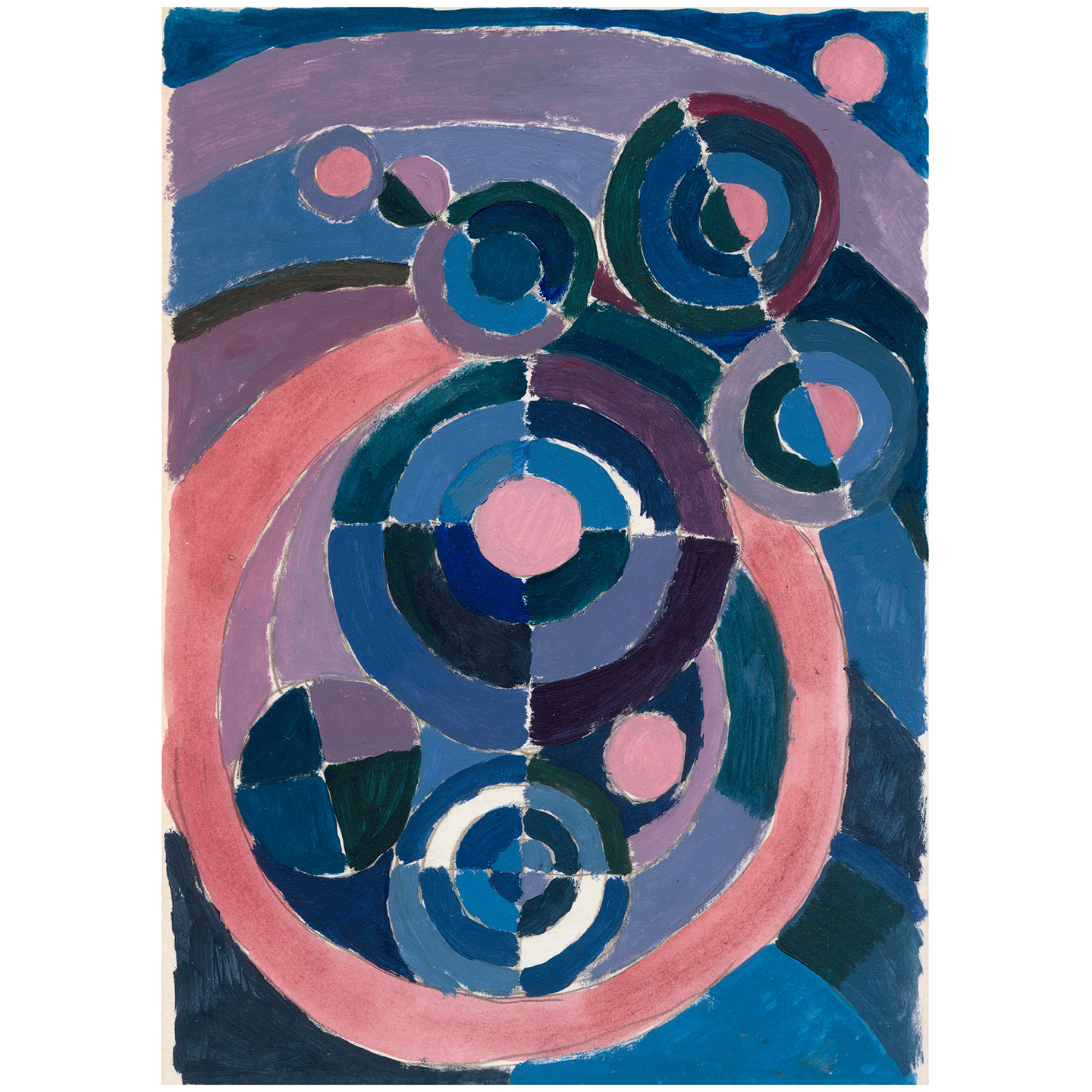 圆形调色04_纸上丙烯，20.9×29.5cm，2023