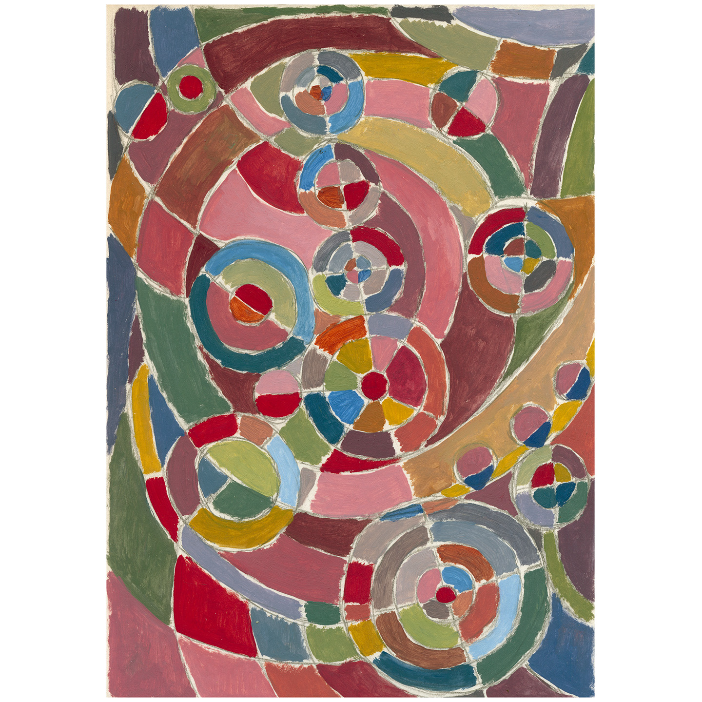 圆形调色10_纸上丙烯，20.9×29.5cm，2023