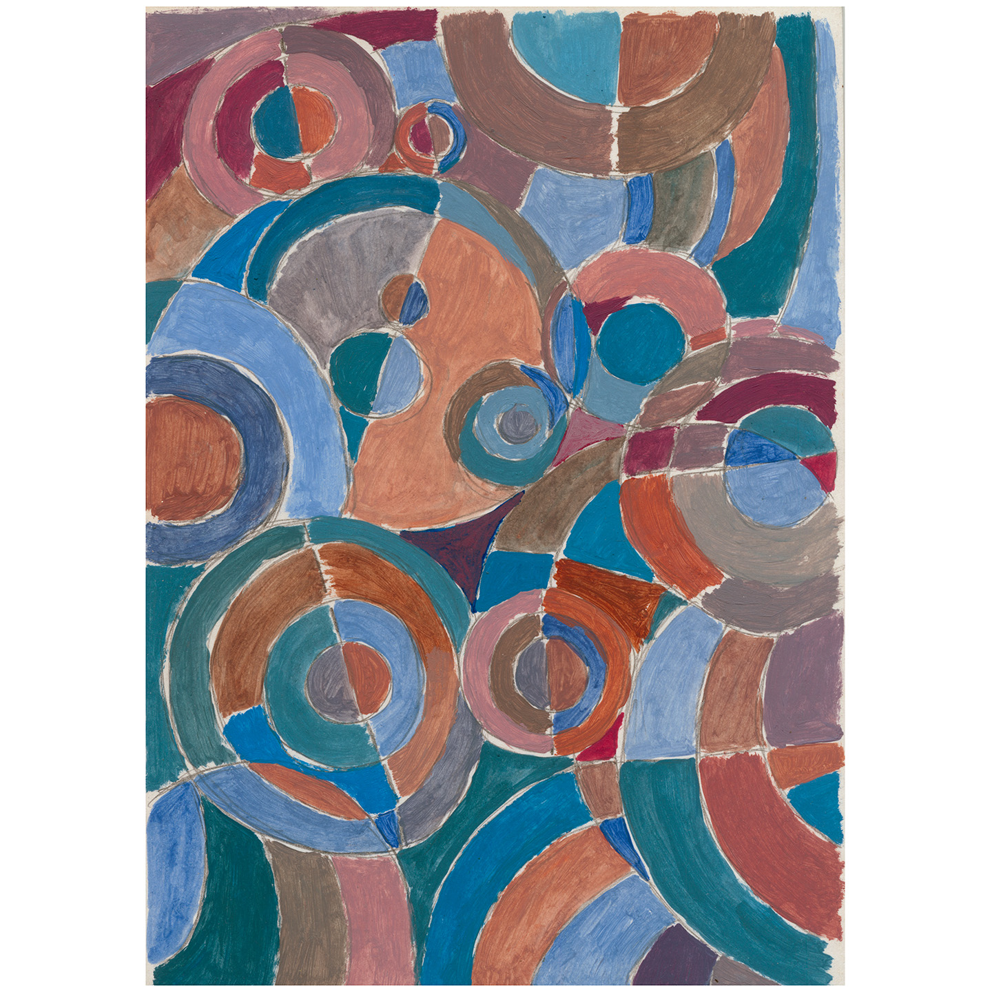 圆形调色15_纸上丙烯，20.9×29.5cm，2023