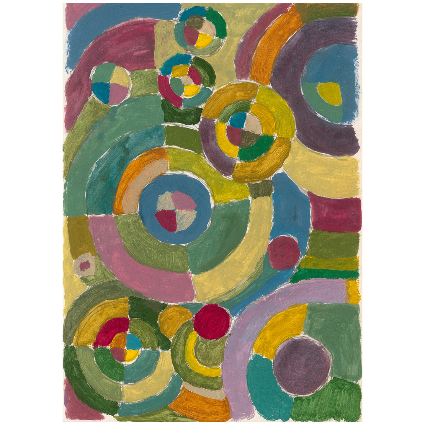 圆形调色16_纸上丙烯，20.9×29.5cm，2023