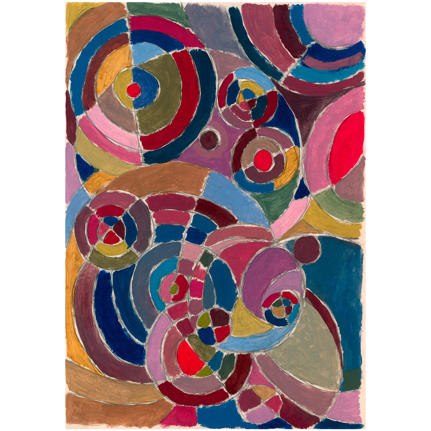 圆形调色21_纸上丙烯，约20.9×29.5cm，2023