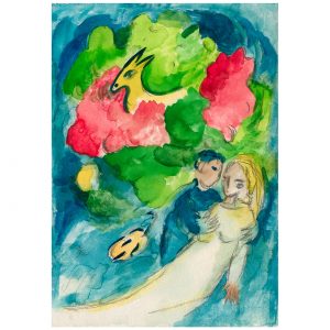 女人，羊和小提琴_纸上水彩，14.8×20.9cm，2026