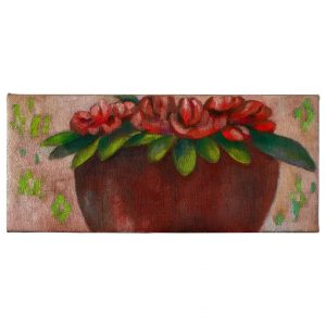 有土陶罐的静物画_布面油画，17.8×40.5×3.9cm，¥400