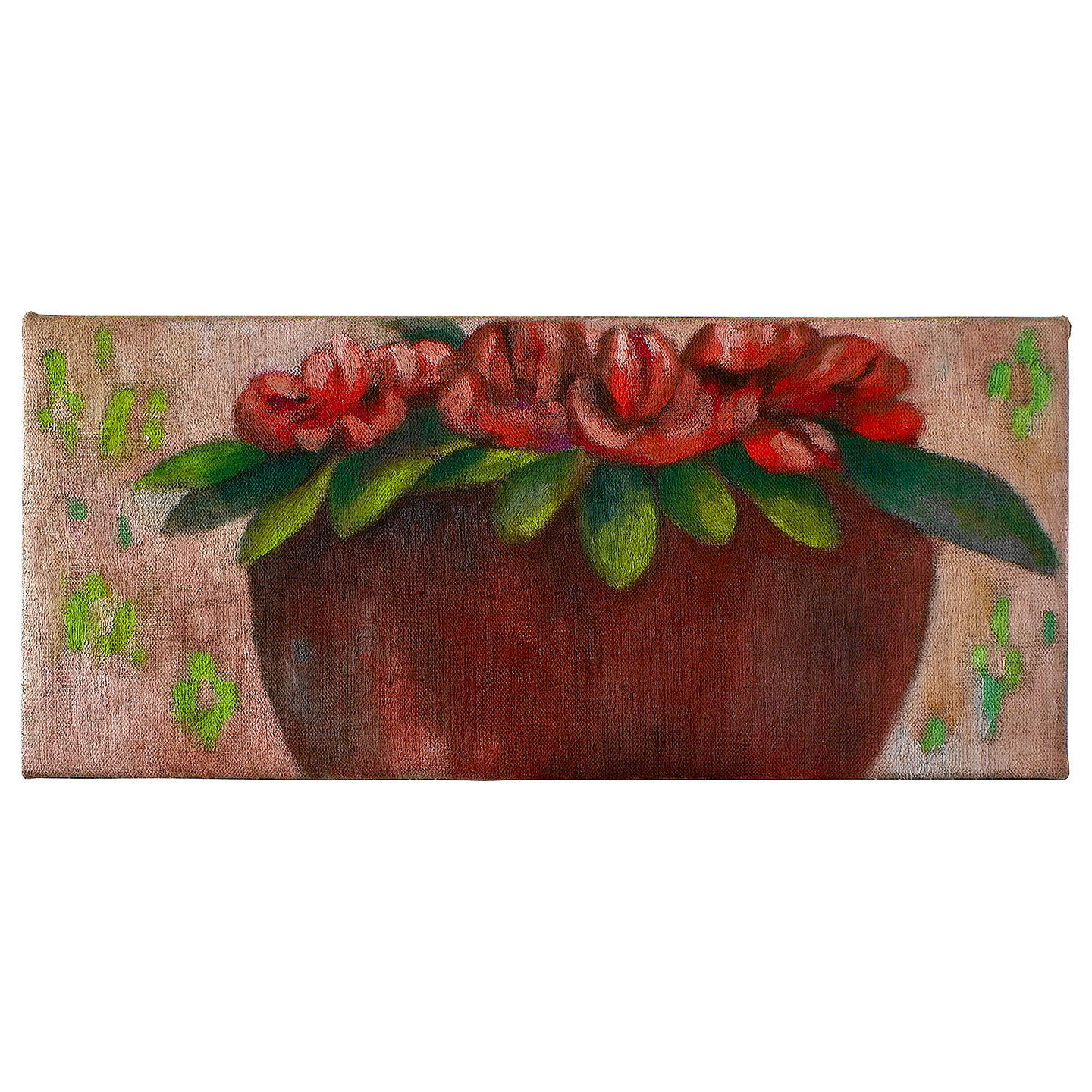 有土陶罐的静物画_布面油画，17.8x40.5x3.9cm，2026