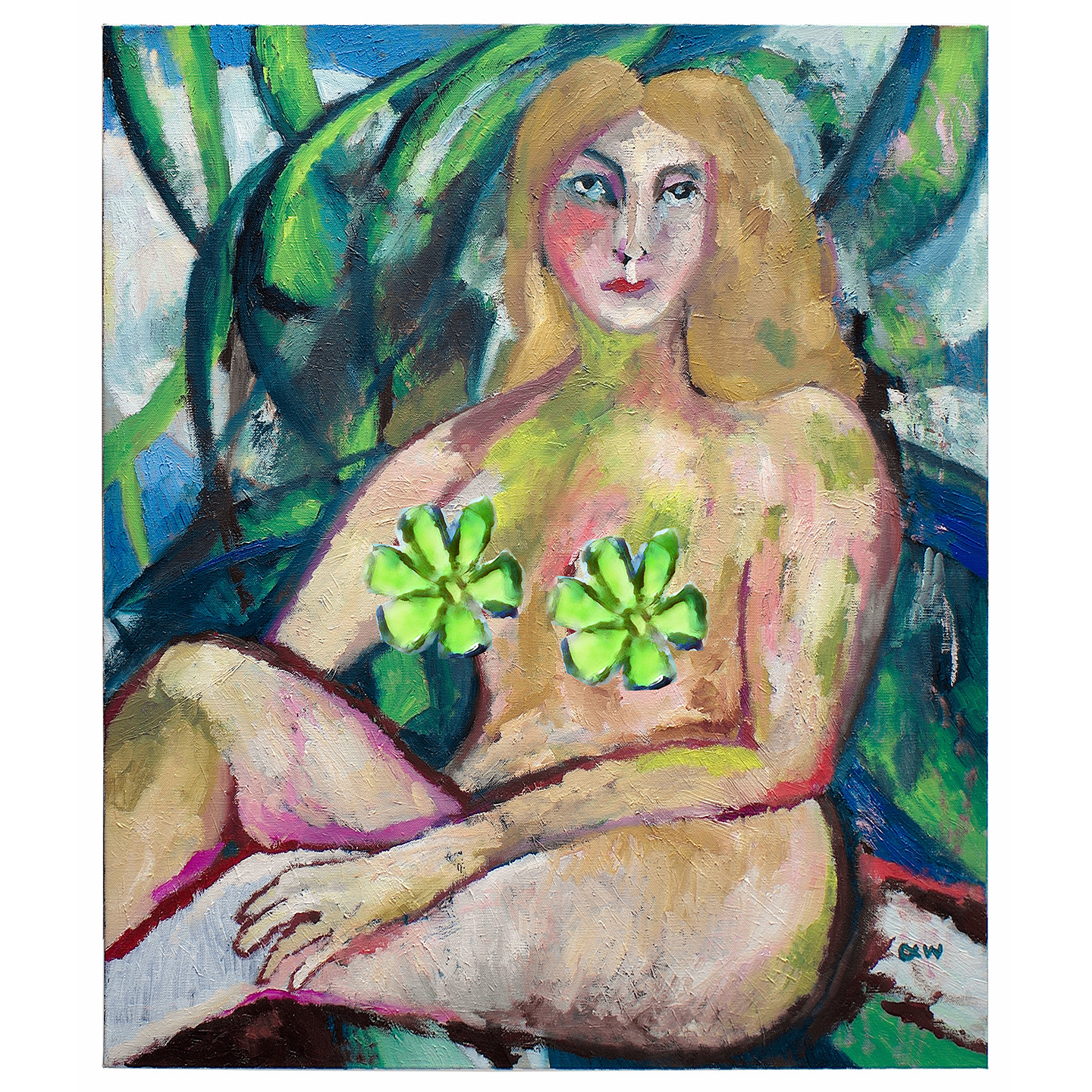 有金发的女人_布面油画，60x70x3.7cm，2026