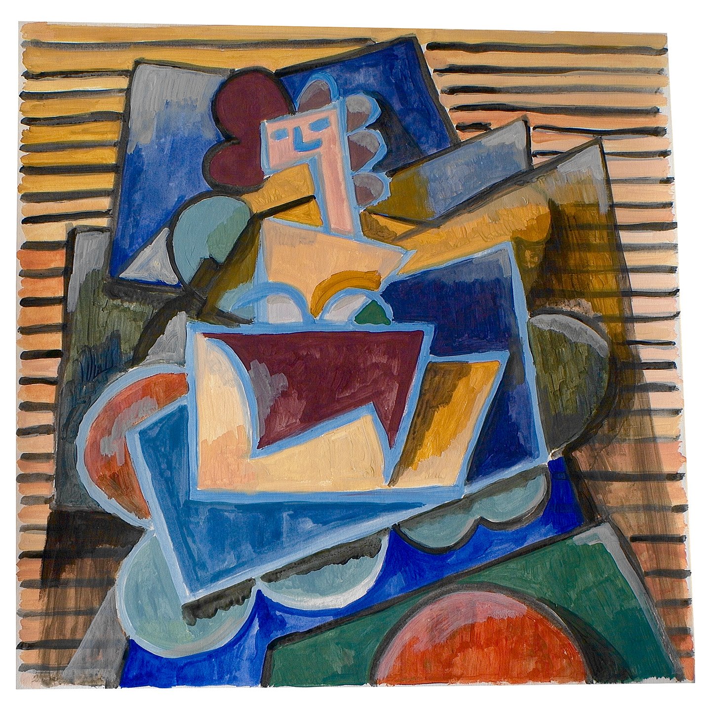 沙发上的女人_纸上丙烯，约42.1x42.2cm，2023