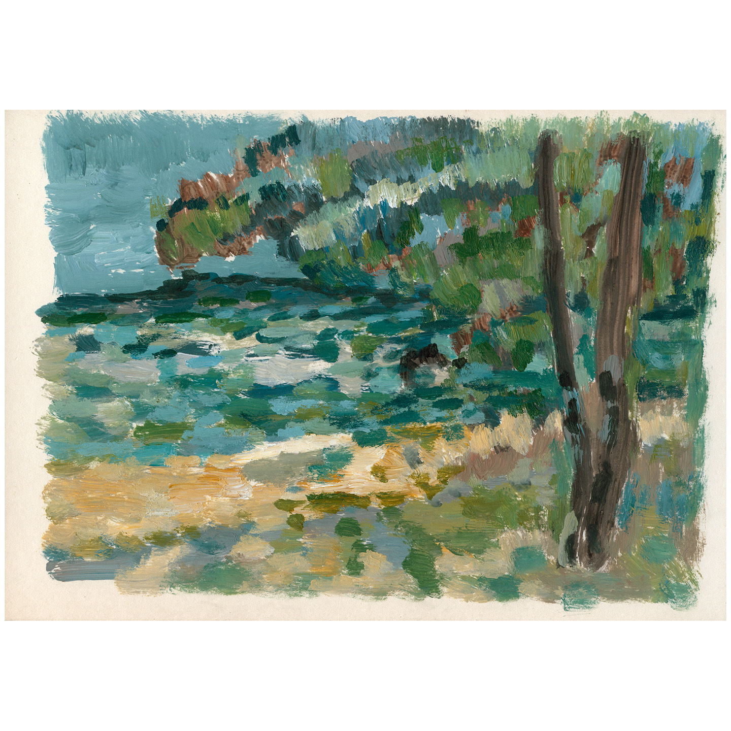 海边的树_纸上丙烯，20.9x29.5cm，2023
