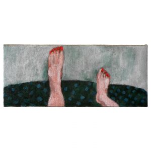 红颜色的指甲油_布面油画，17.8×40.5×3.9cm，¥500