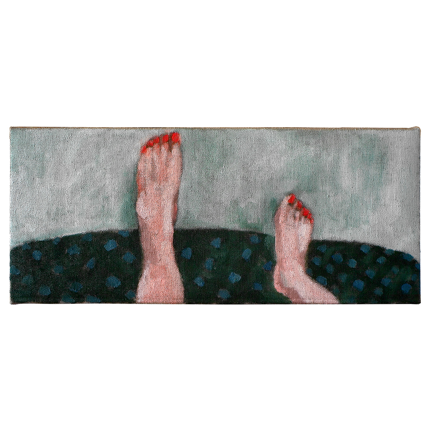 红颜色的脚指甲_布面油画，17.8x40.5x3.9cm，2026