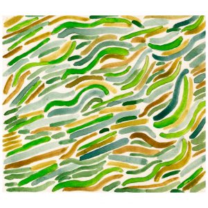 绿色和黄色的彩条_纸上水彩，14.8×20.9cm，2026