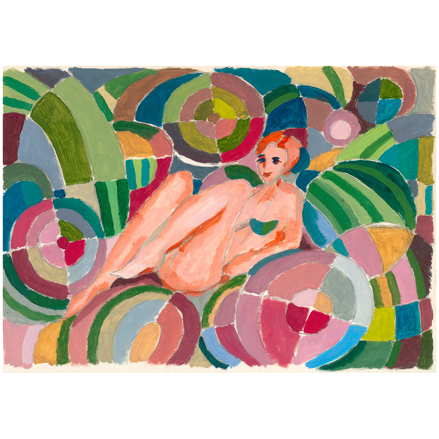 西瓜少女_纸上丙烯，20.9×29.5cm，2023