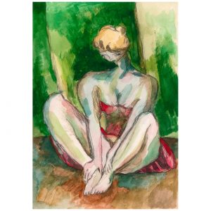 角落里的芭蕾舞演员_纸上水彩，14.8×20.9cm，2026