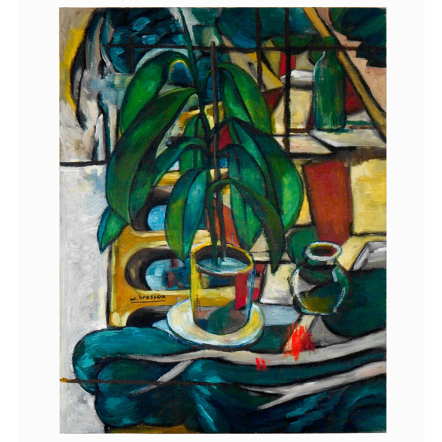 建筑与橡皮树_布面油画，70x90x3.7cm，2026
