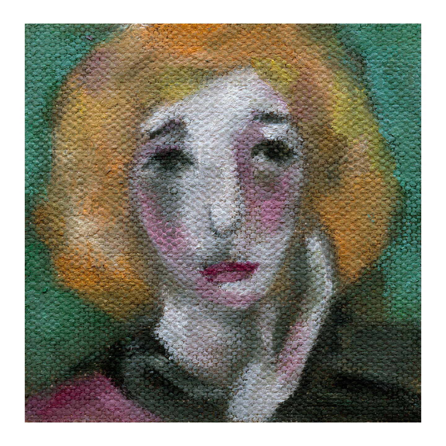 疲惫的女人_布面油画，约8x8cm，2026